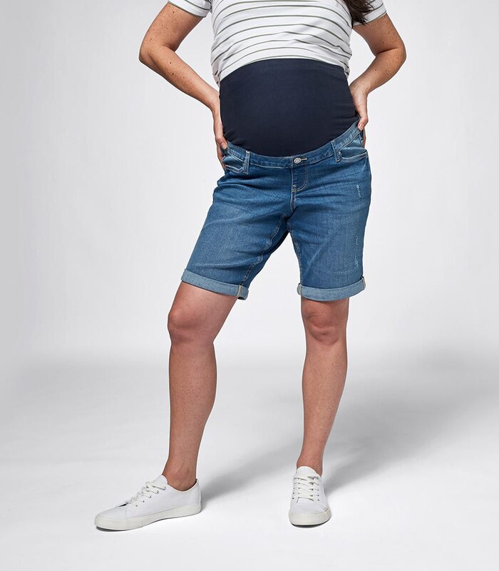 Maternity Over The Belly Denim Shorts Target Australia