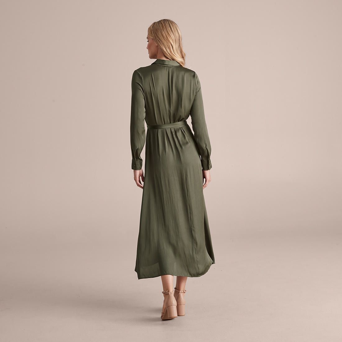 Preview Long Sleeve Midi Shirt Dress 