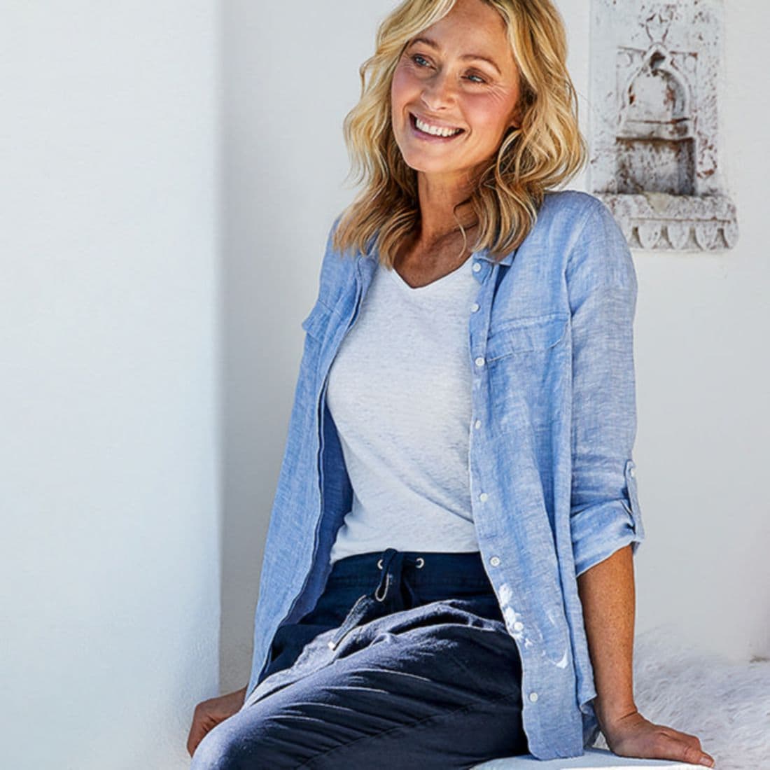 big w womens linen shirt