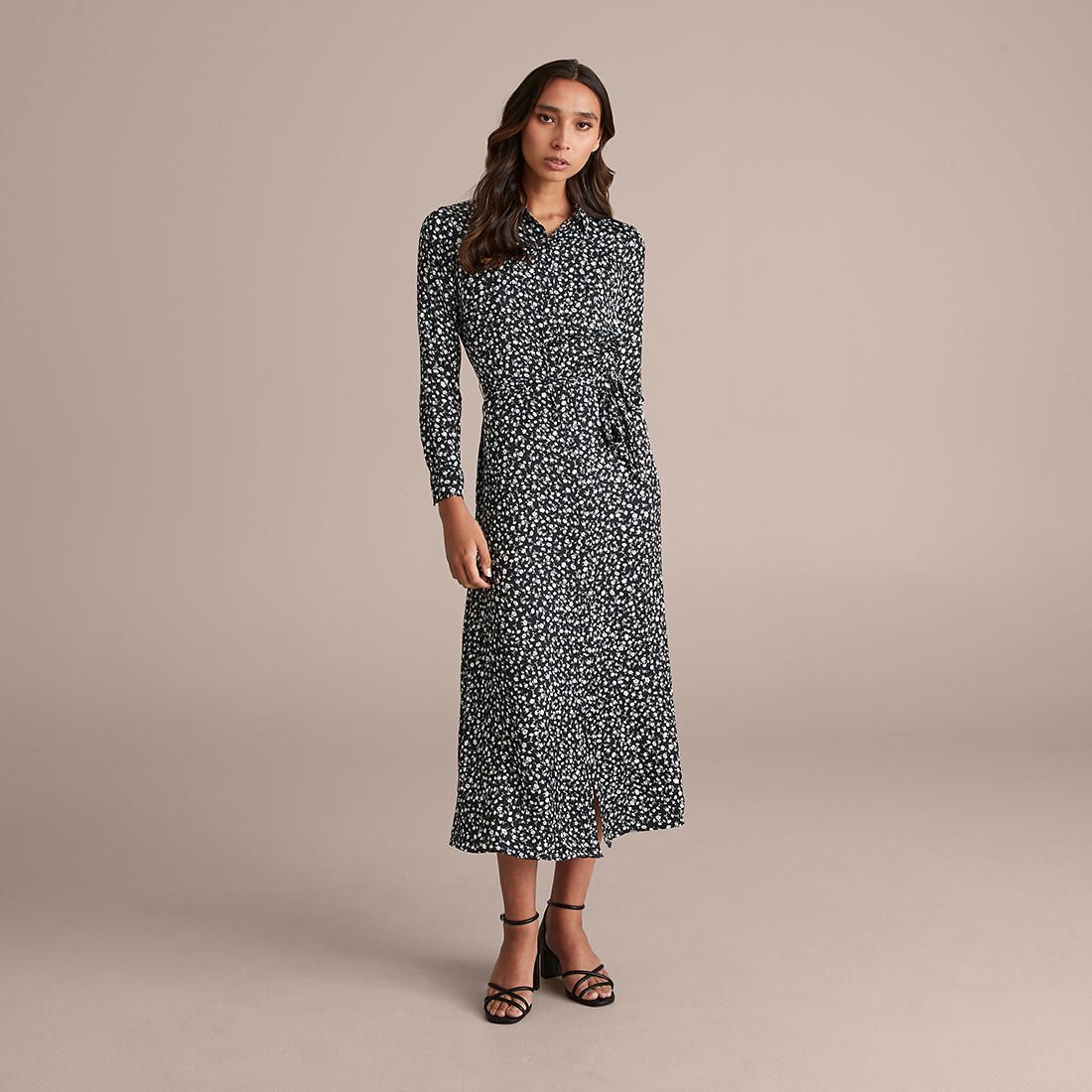 Preview Long Sleeve Midi Shirt Dress 