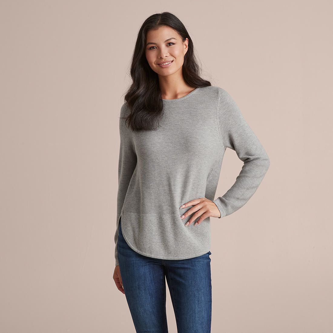 Stitch Curve Hem Jumper | Target Australia