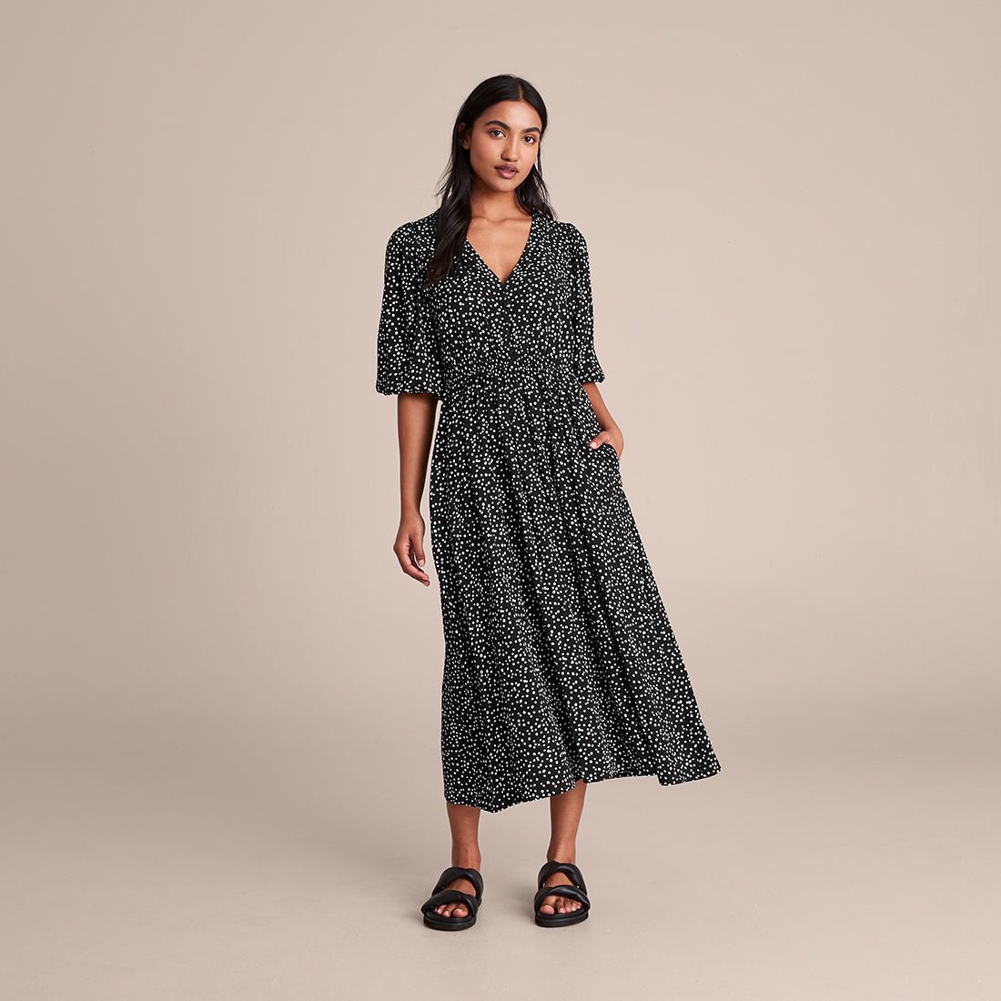 Full Sleeve Button Through Maxi Dress 