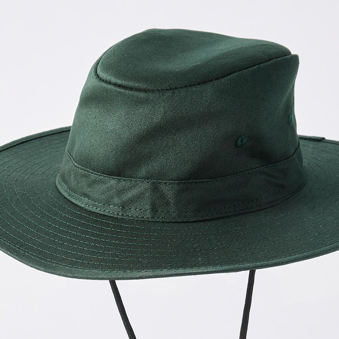 green wide brim hat