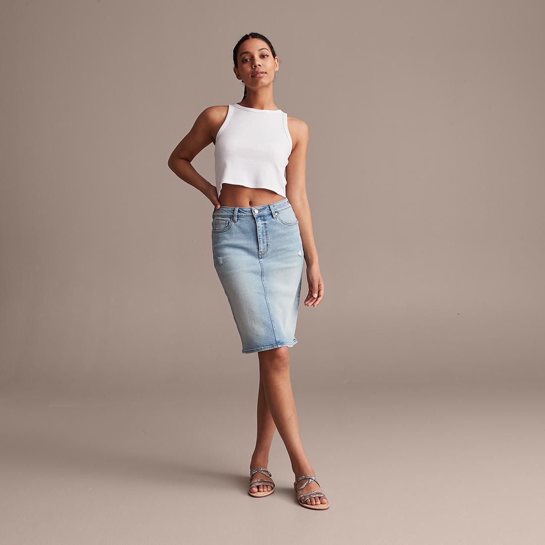 jean skirt light wash