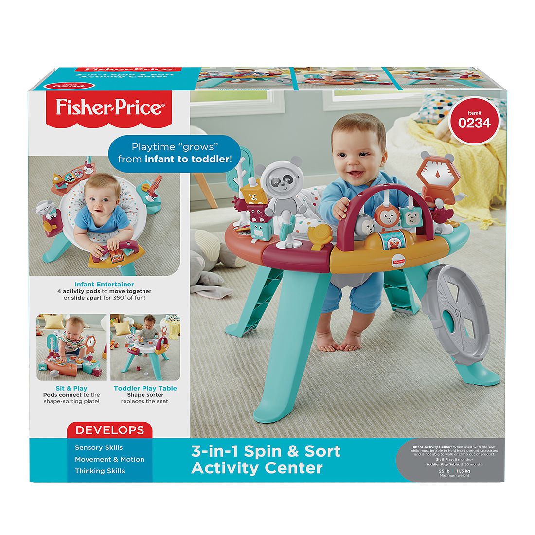 fisher price 3 in 1 spin and sort activity center