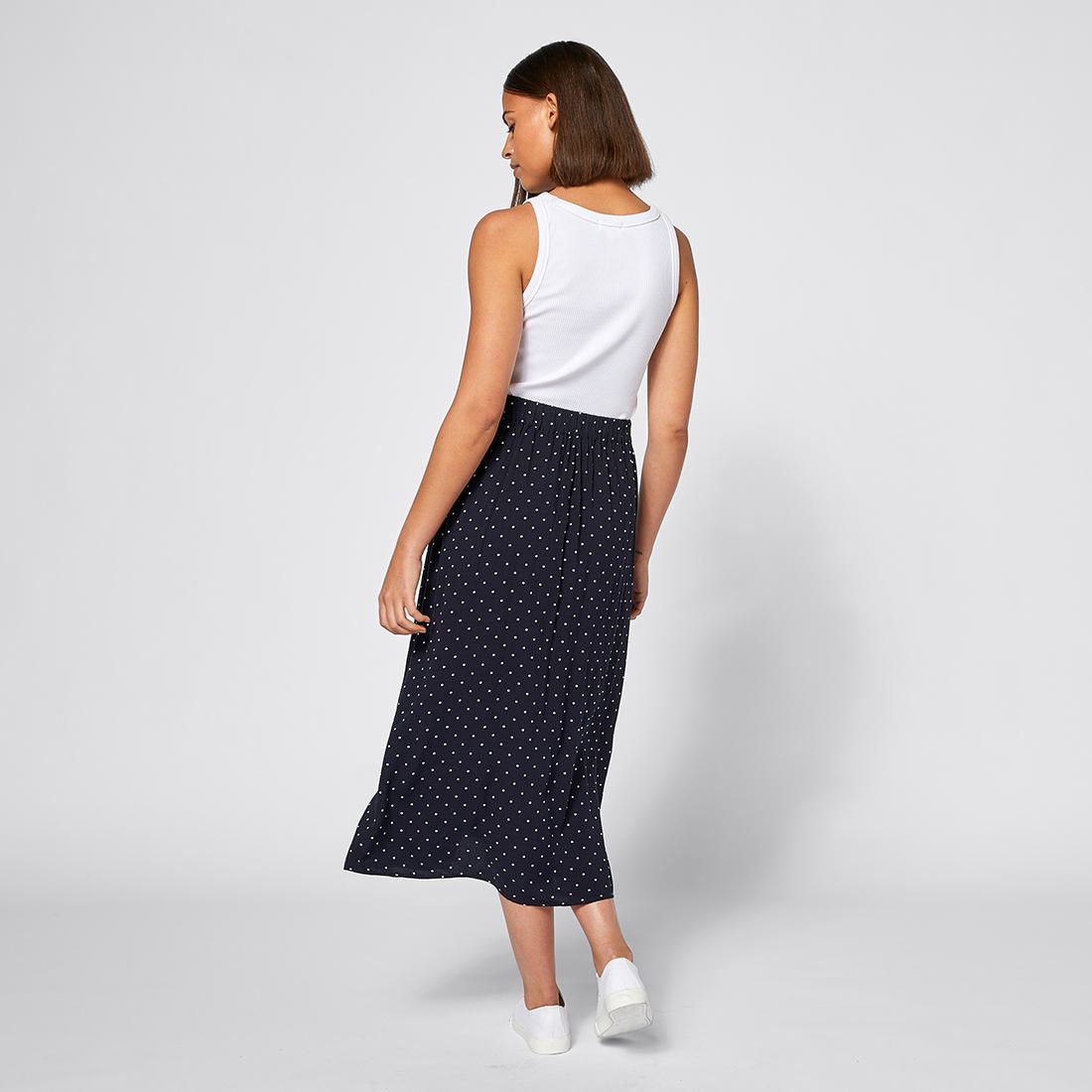 spotted maxi skirt