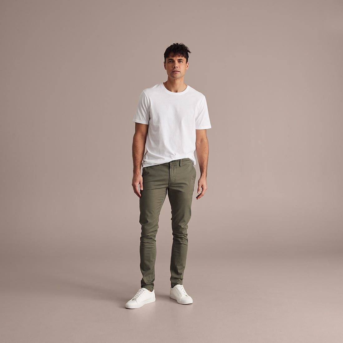 Skinny Chino Pants - Khaki Green 