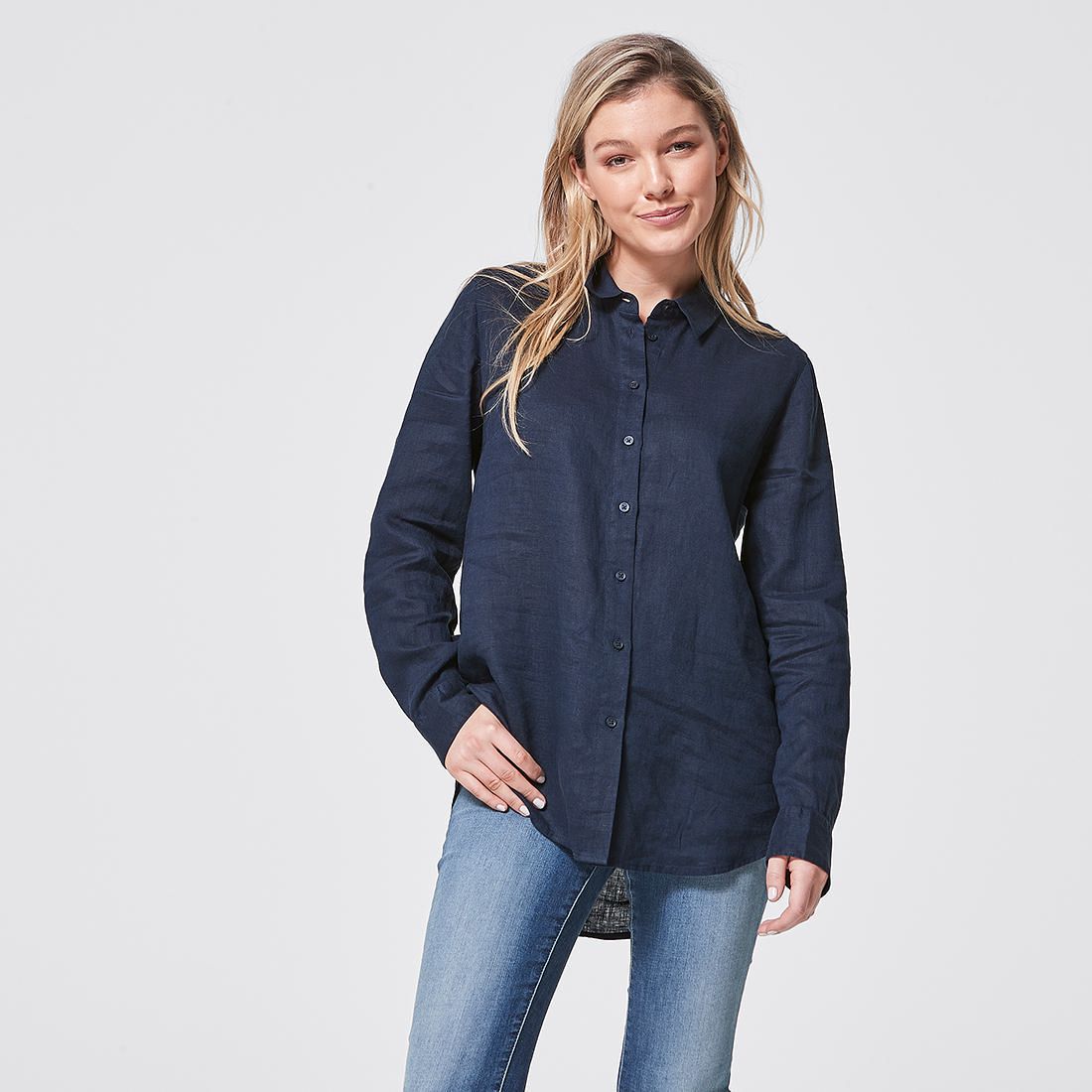 Womens linen shirt target Clearance