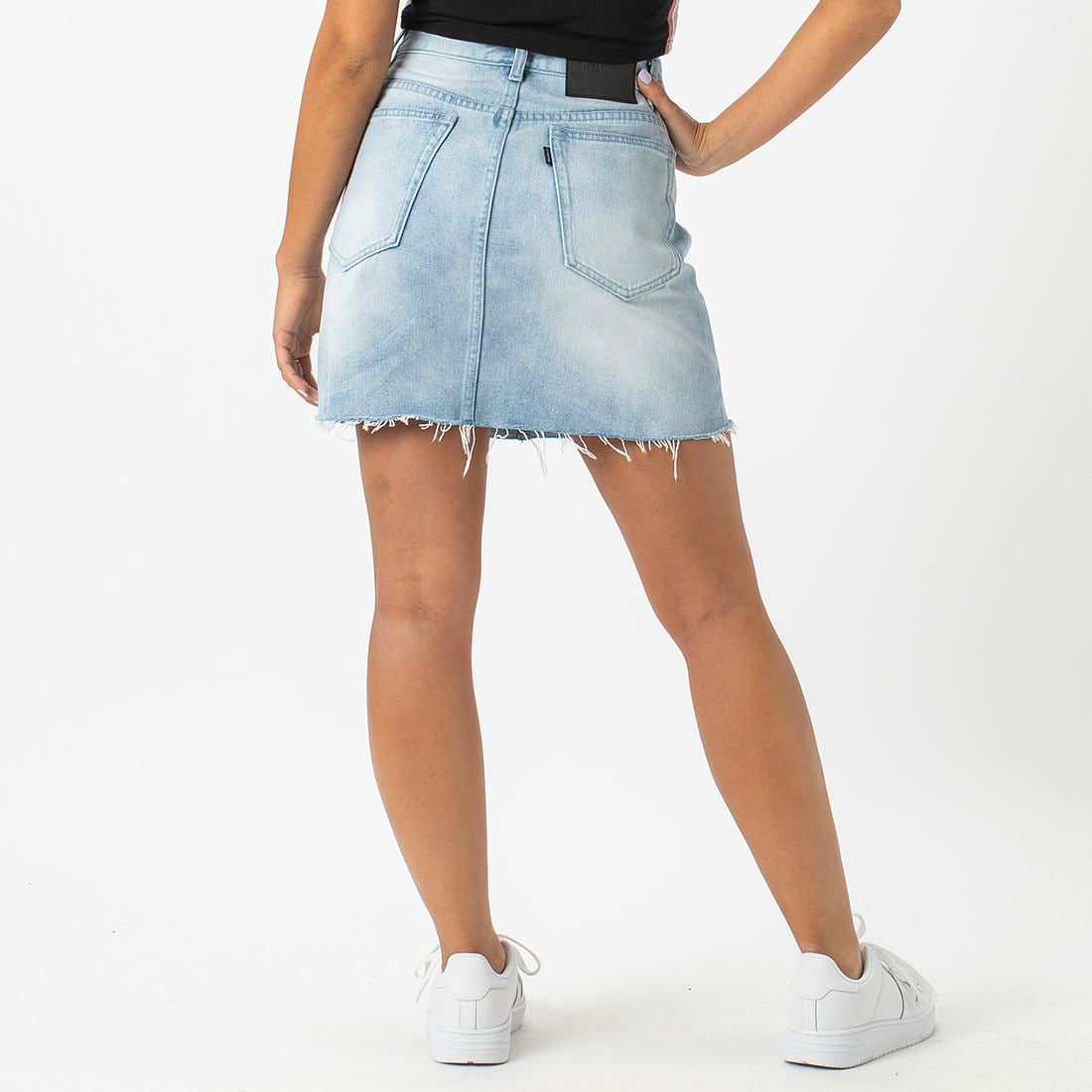 【Anyone more】Emoji Washing Denim Pants Skirt Long Icon Skirt - Medium Wash | Levi's® US