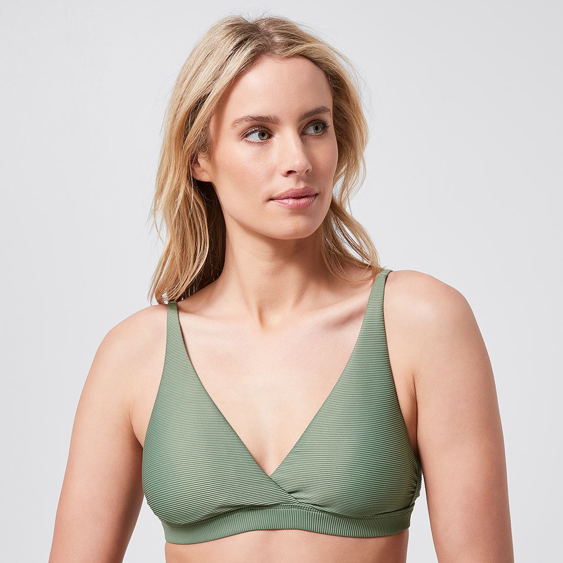 khaki green bikini top