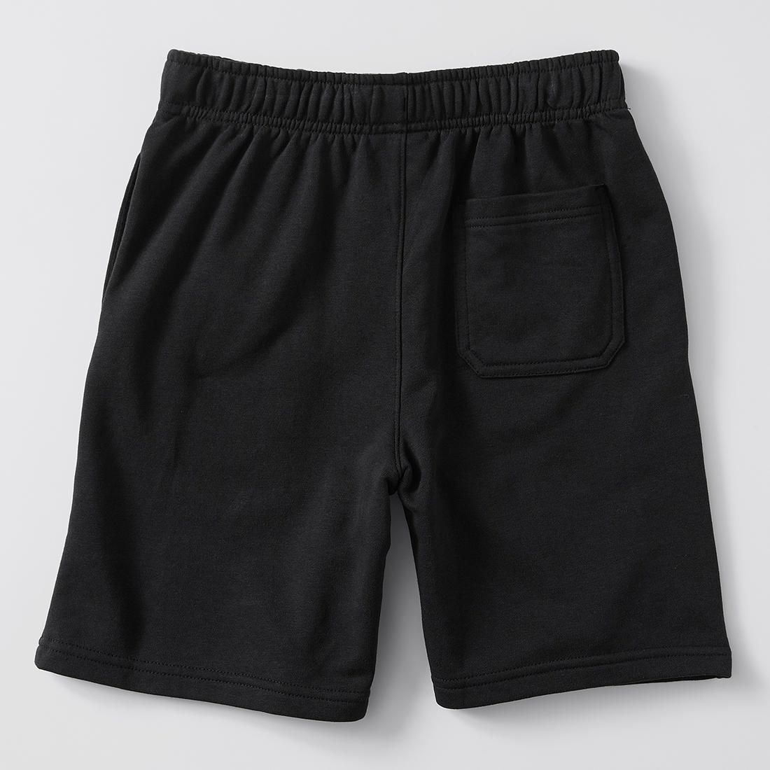 French Terry Knit School Shorts - Black 