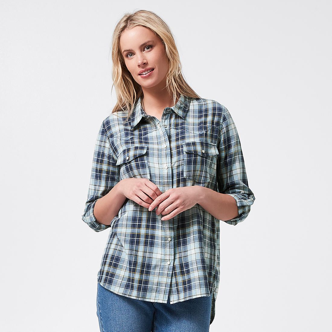 Lily Loves Western Shirt - Blue Check 