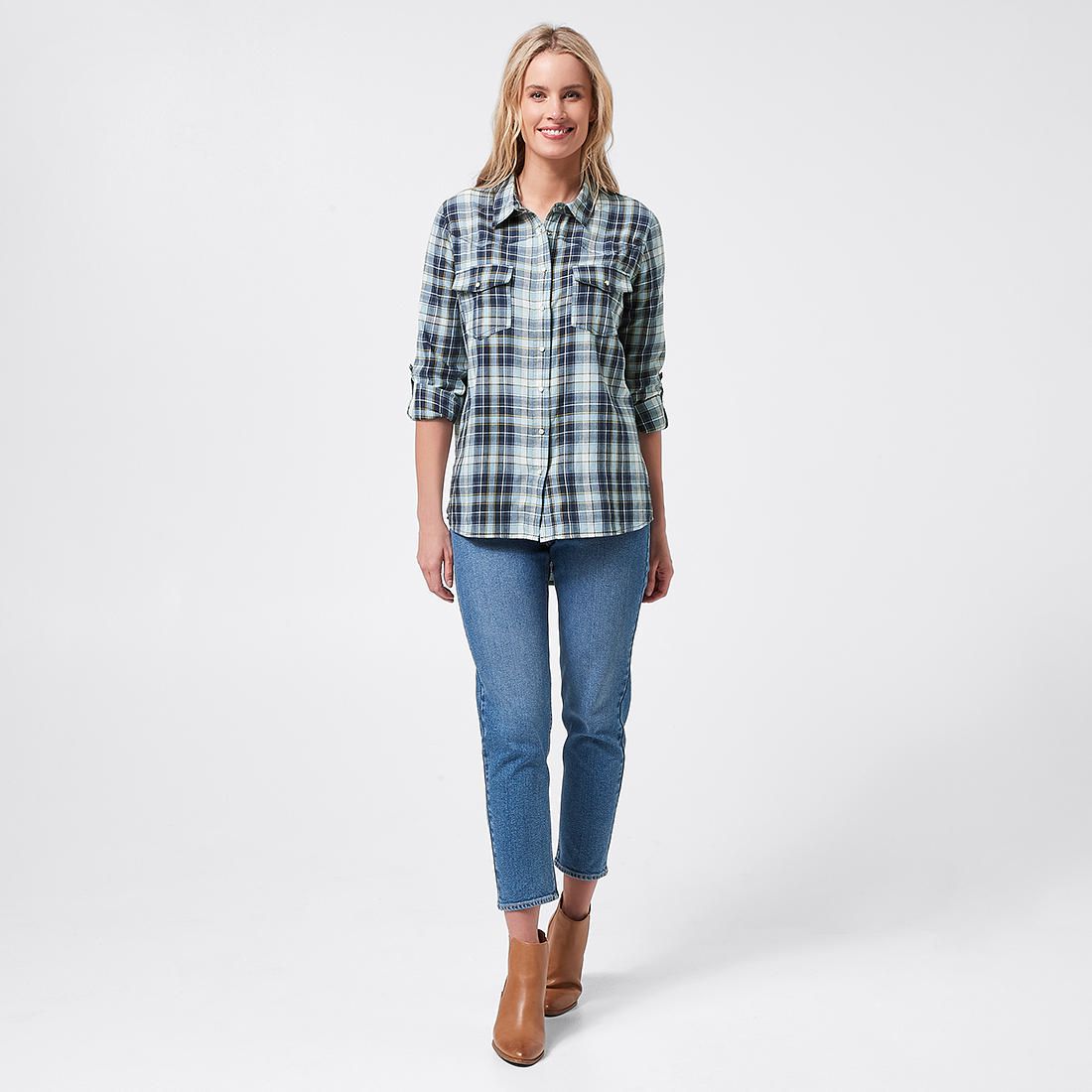 Lily Loves Western Shirt - Blue Check 