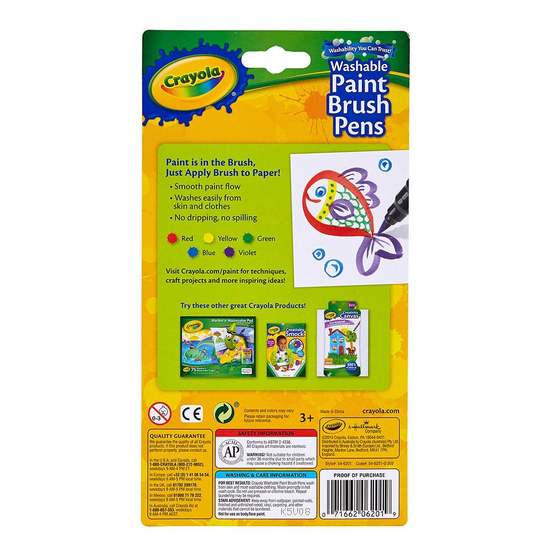 Crayola 5 Pack Washable Paint Brush Pens Classic Colours Target Australia