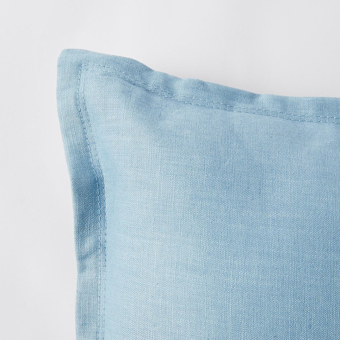 blue linen pillow
