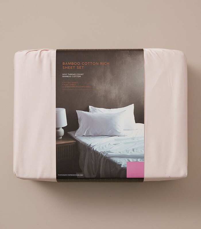 Bamboo Cotton Sheet Set Pink Target Australia