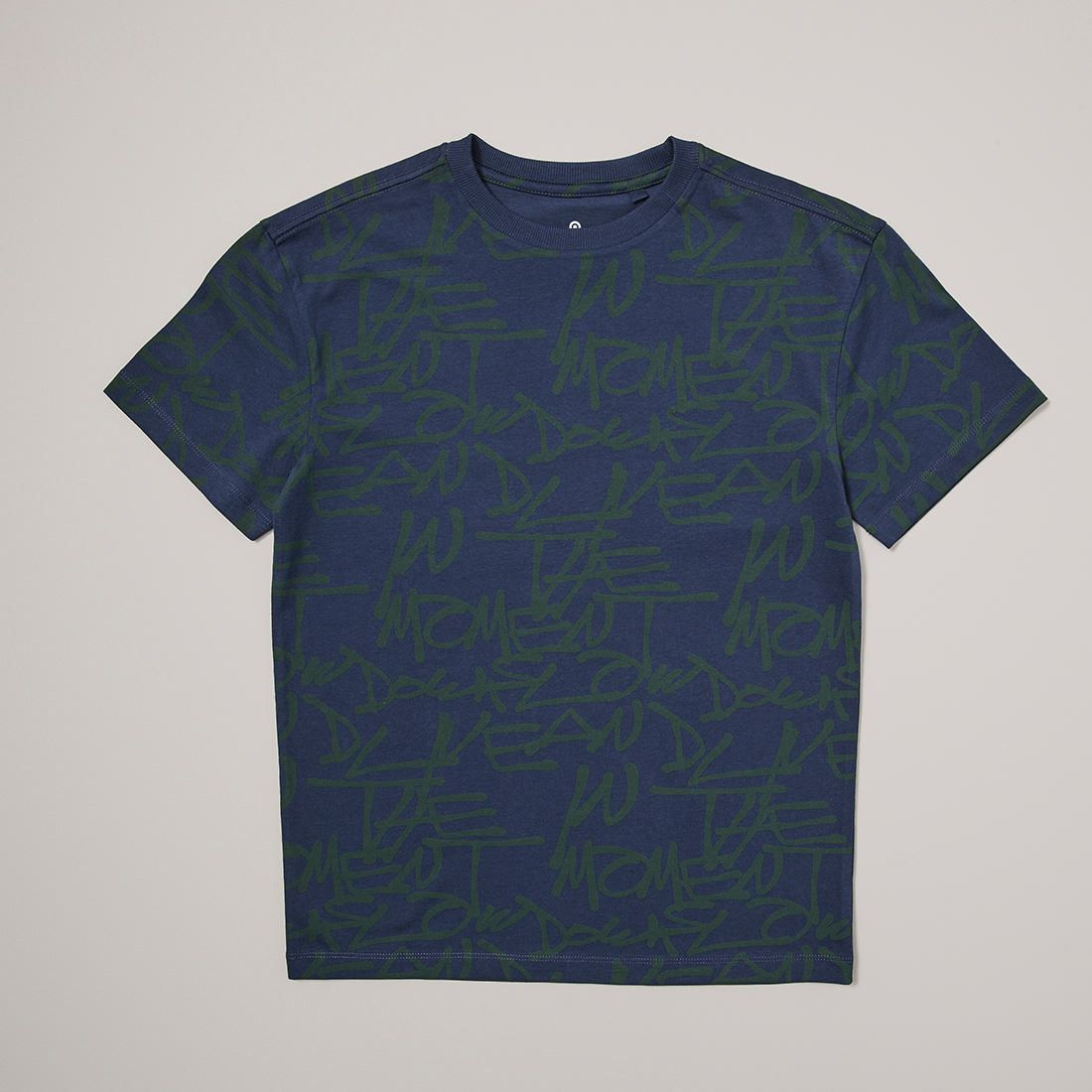 Print T-shirt - Navy Blue Graffiti 