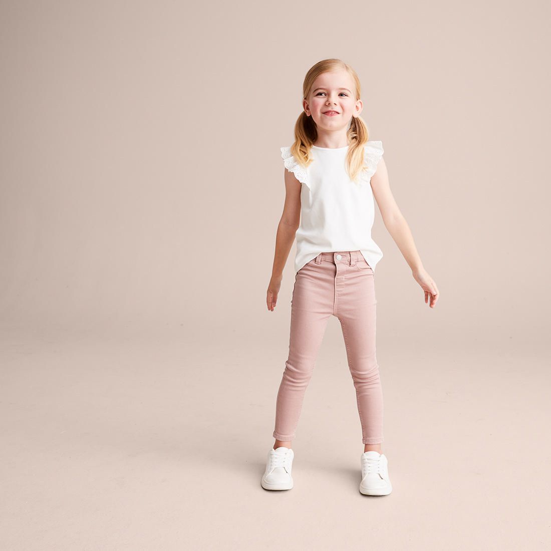 Ella Wonder Denim Jeggings - Pink 