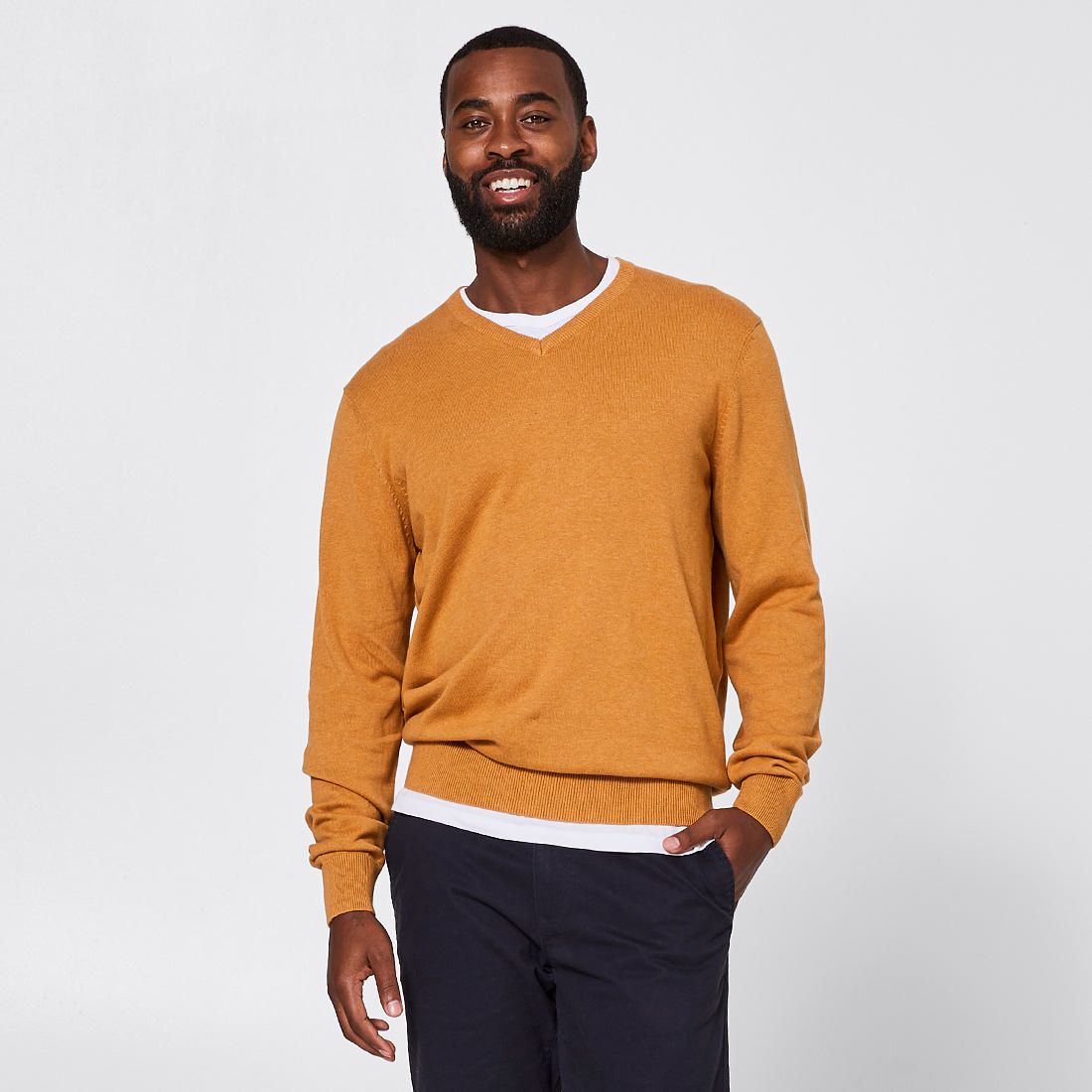 mens v neck knitted jumper