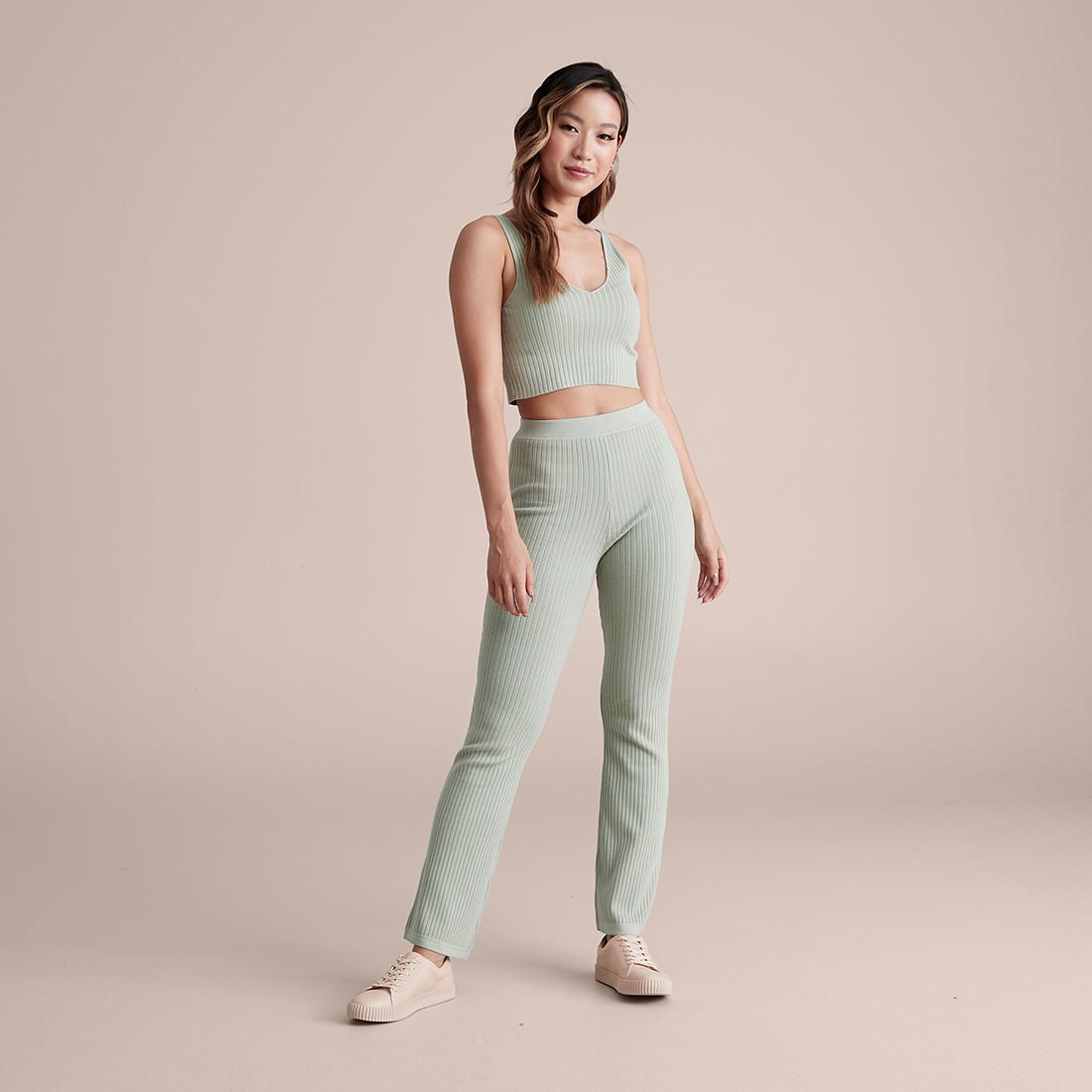 Lily Loves Rib Knit Flare Pants 