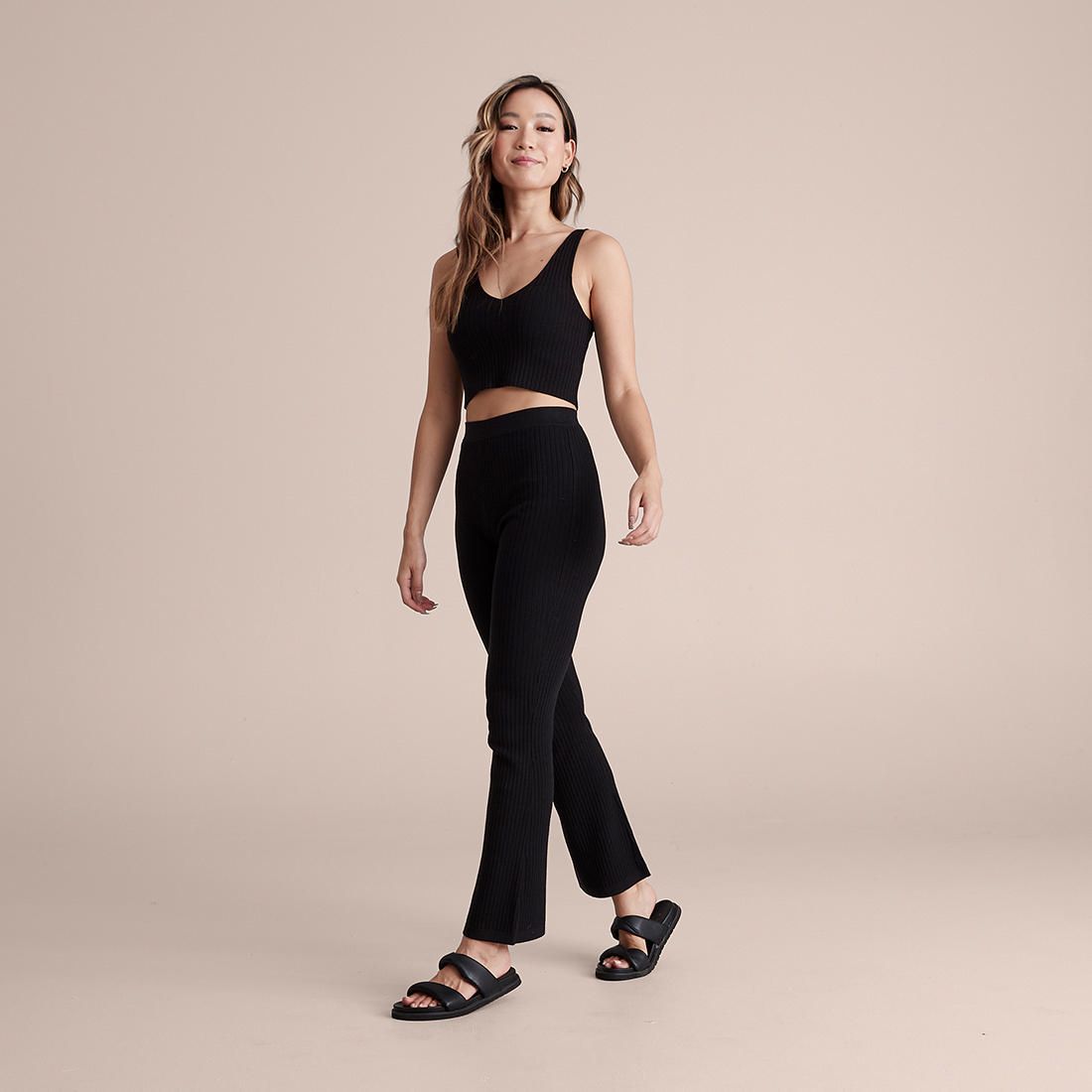 Lily Loves Rib Knit Flare Pants 