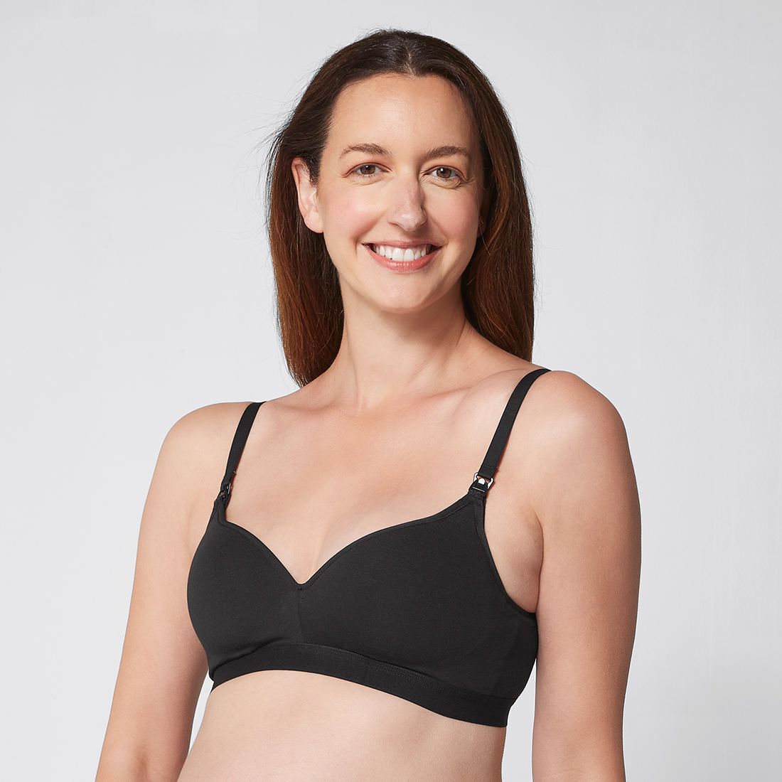 Maternity Wirefree Cotton Nursing Bra; Style: TLMAT080 - Black