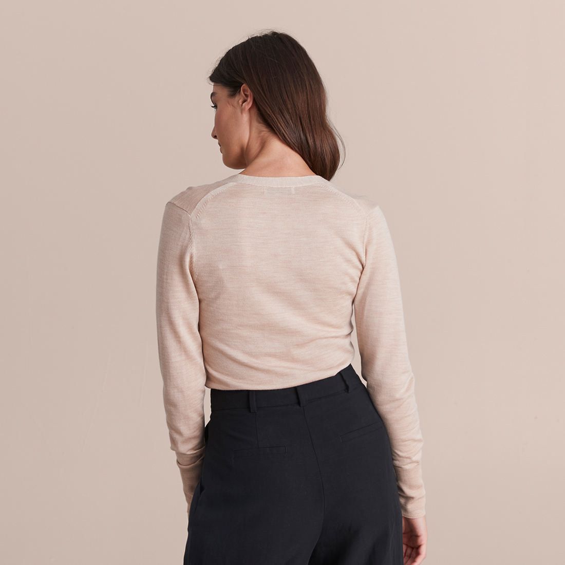 Preview Merino Wool V-Neck Button 