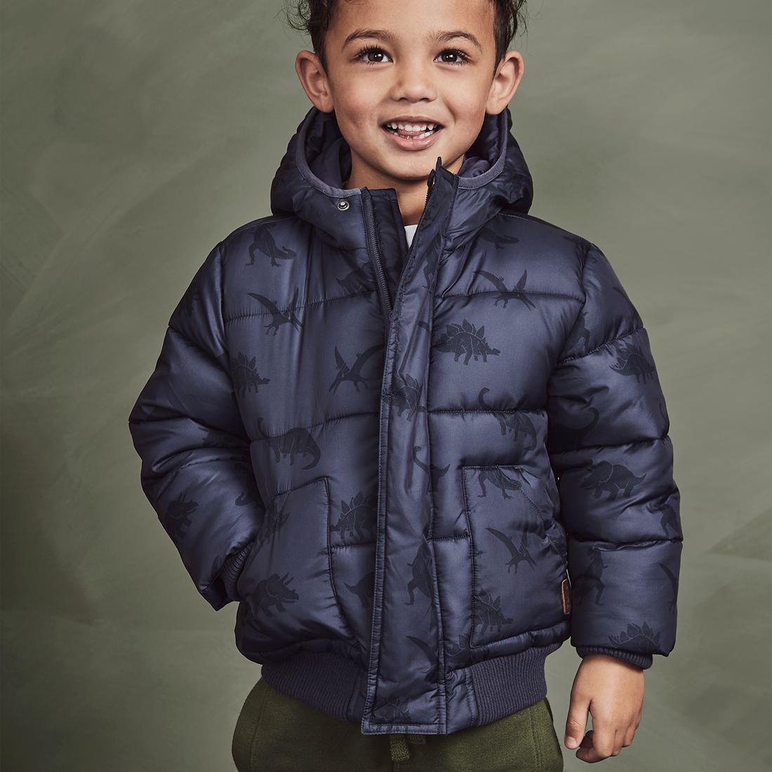 dinosaur puffer coat