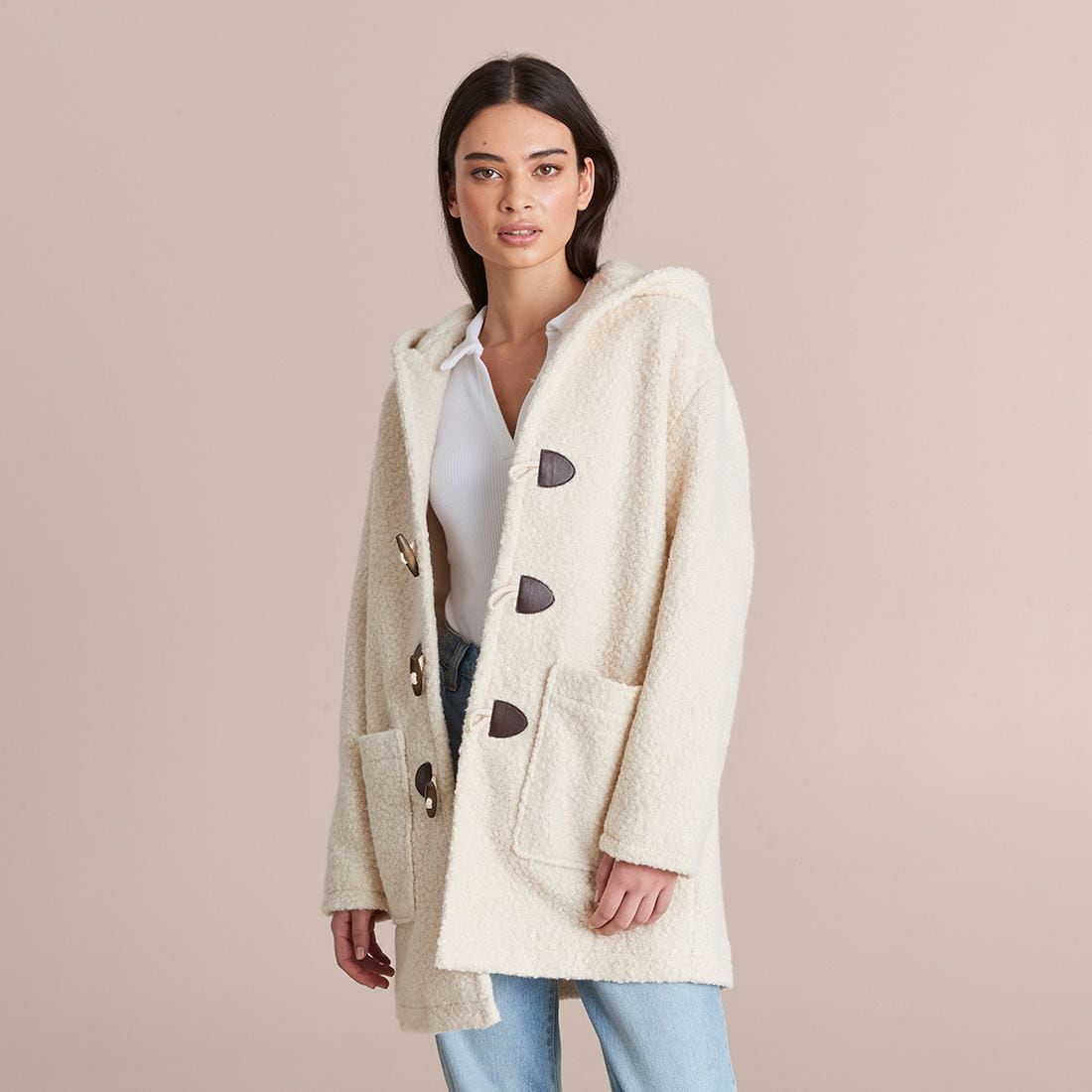 Next white teddy duffle coat Clearance