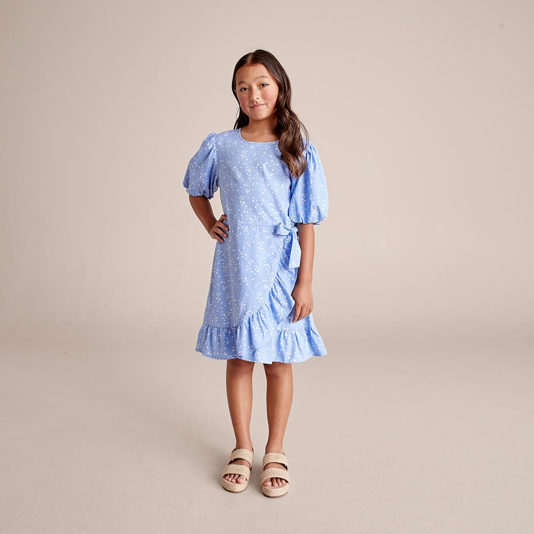 Linen Blend Wrap Dress | Target Australia