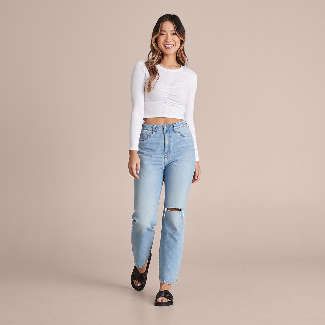 Lily Loves High Rise Straight Leg Jeans 