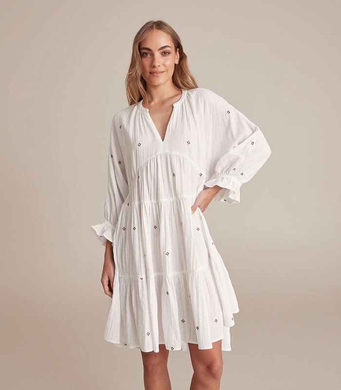 Embroidered Tiered Mini Dress | Target Australia