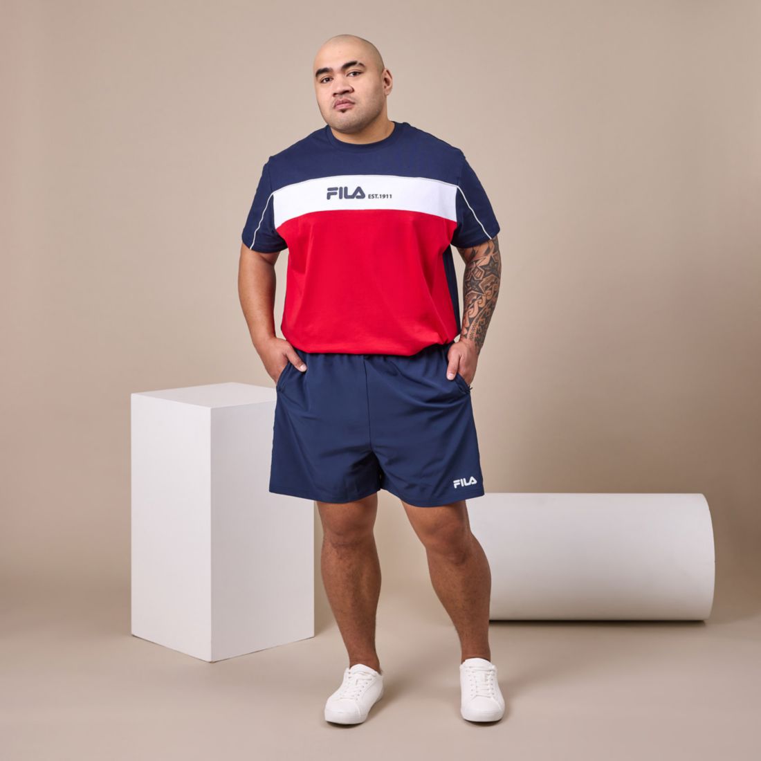 fila plus size shorts