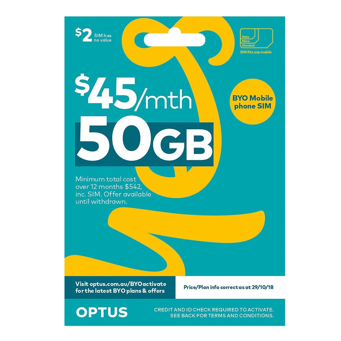 optus byo 12 month sim plan target australia