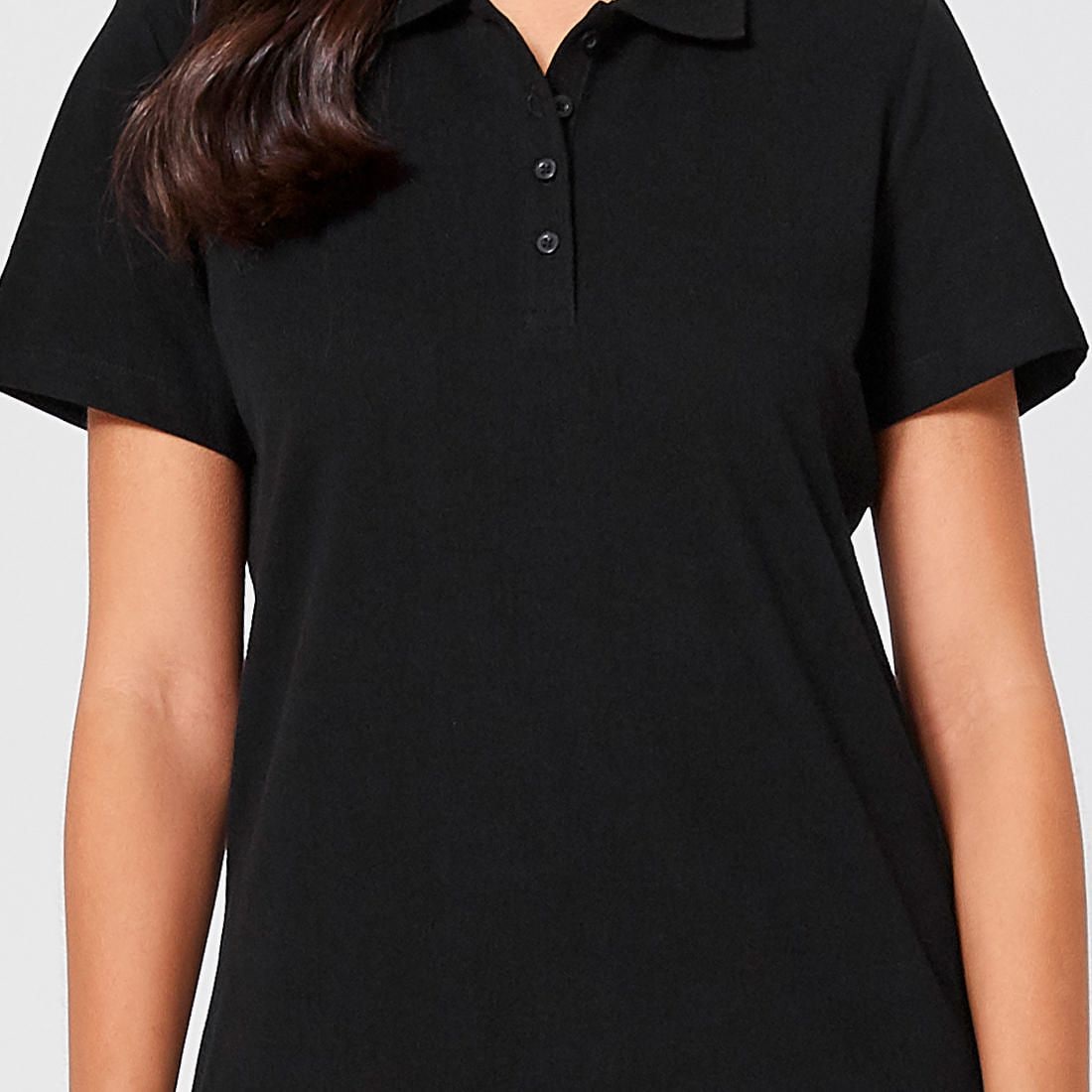 women's black polo shirt