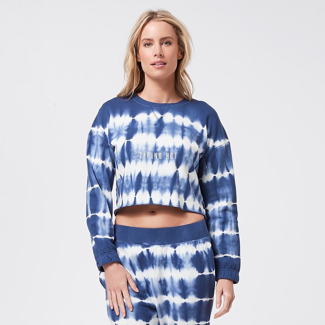 blue and white tie dye jumper