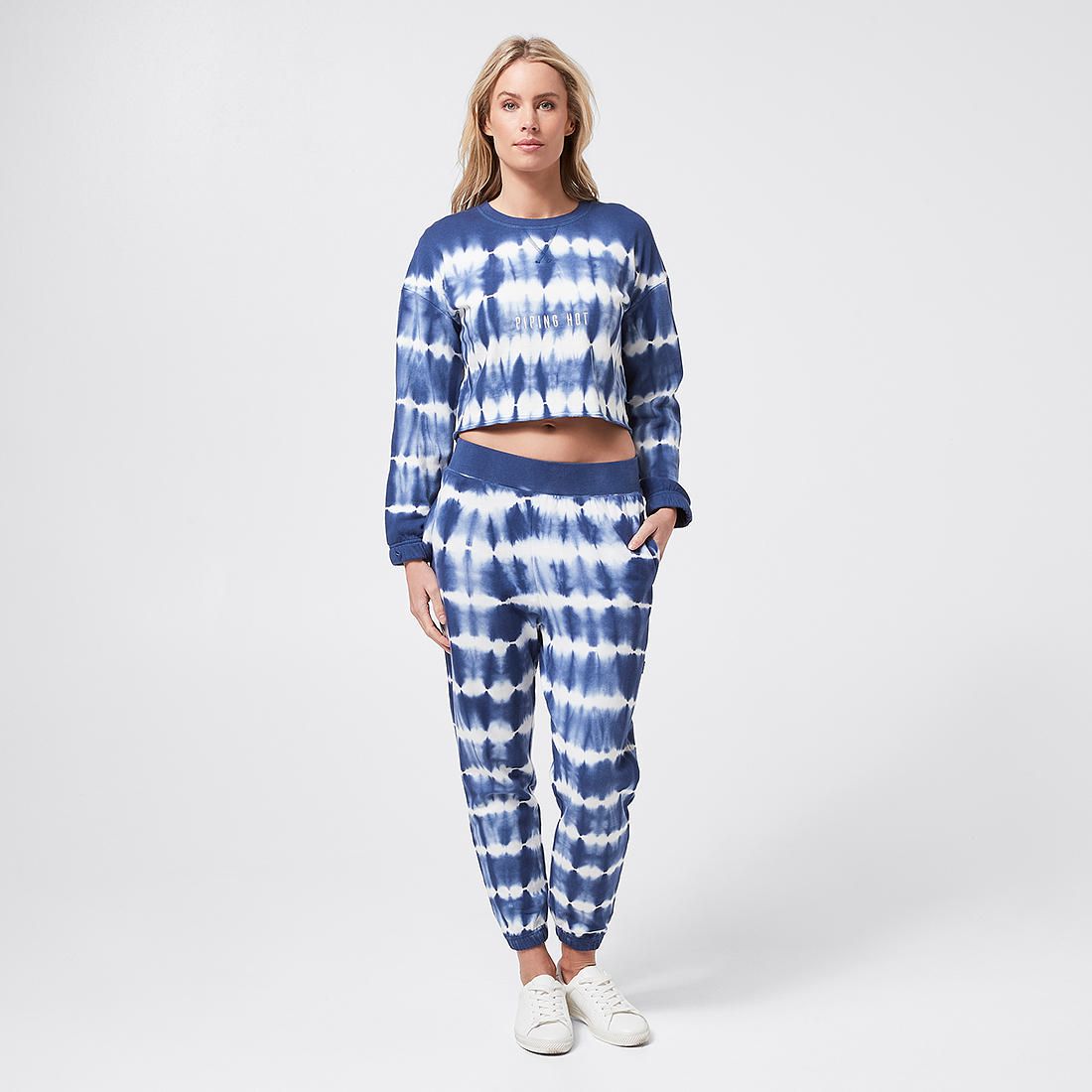 blue and white tie dye jumper