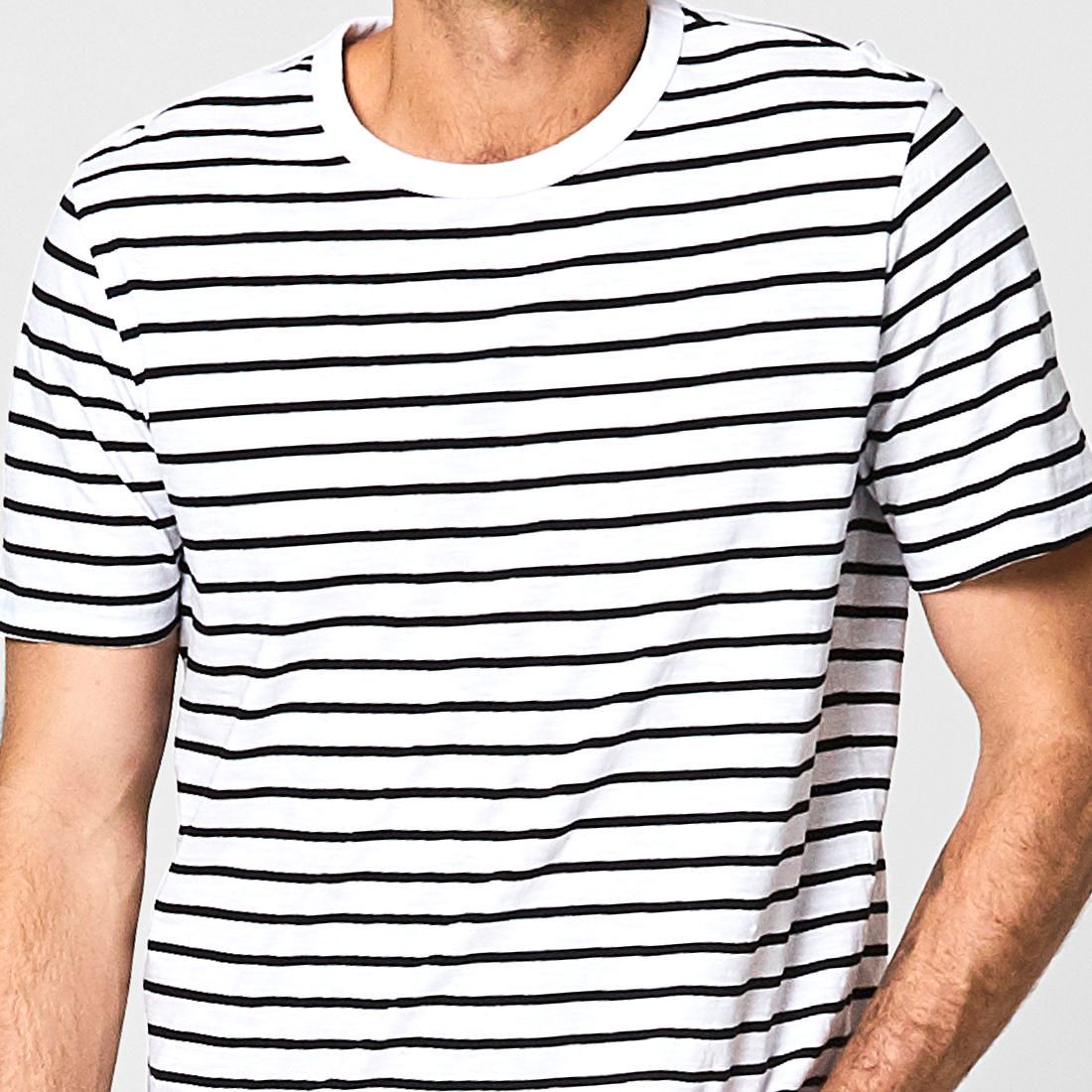 striped t shirt mens black and white