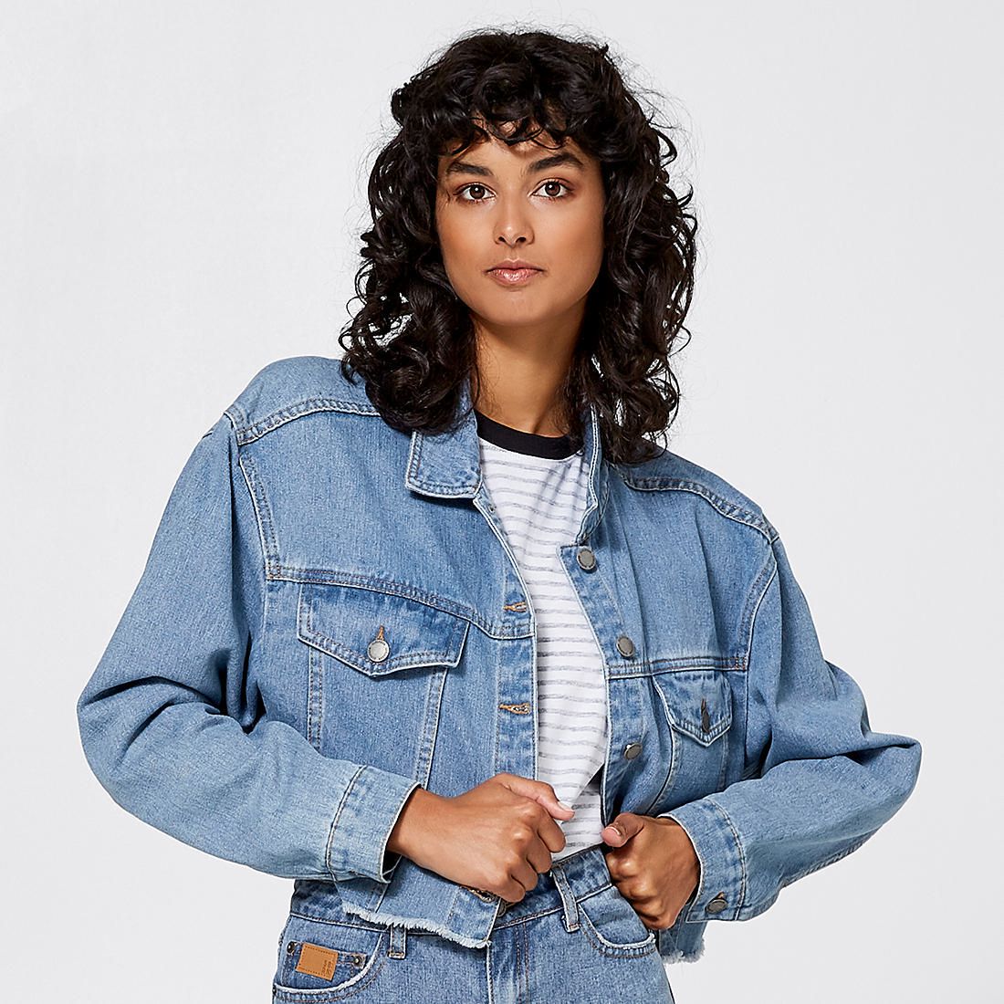 SBRN Cropped Trucker Denim Jacket 