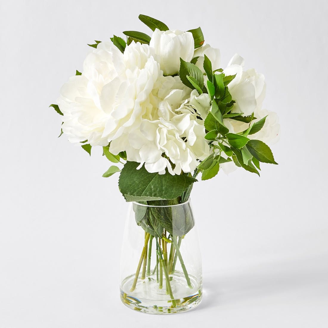 Large White Faux Floral In Glass Vase Target Australia