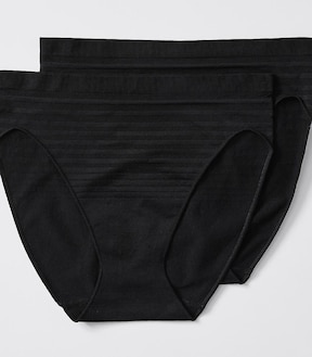 2 Pack Seamfree High Cut Briefs - Black