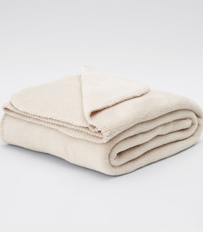 Coral Fleece Throw Natural Target Australia