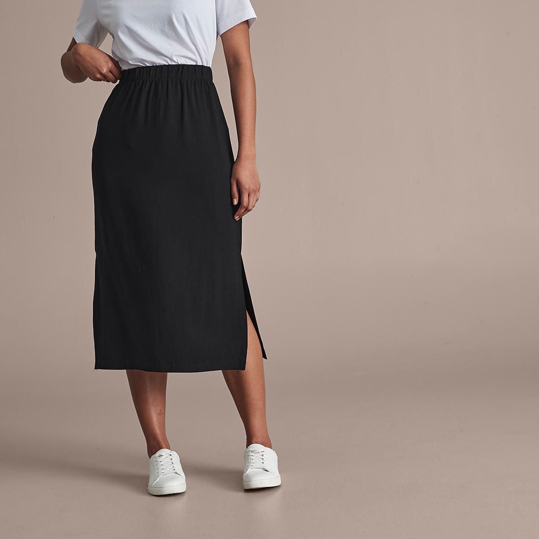 black midi skirt