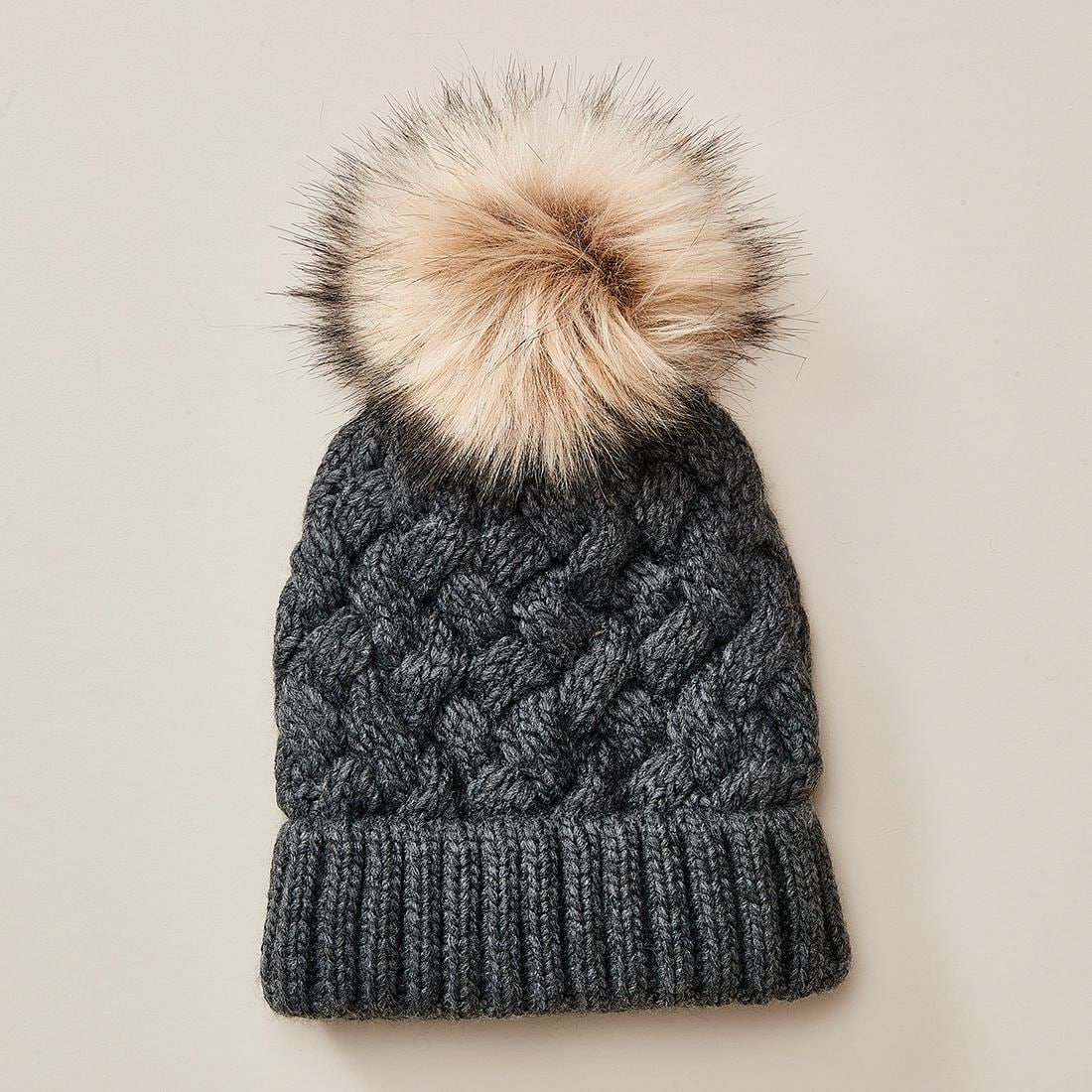 Cable Knit Beanie - Charcoal | Target 