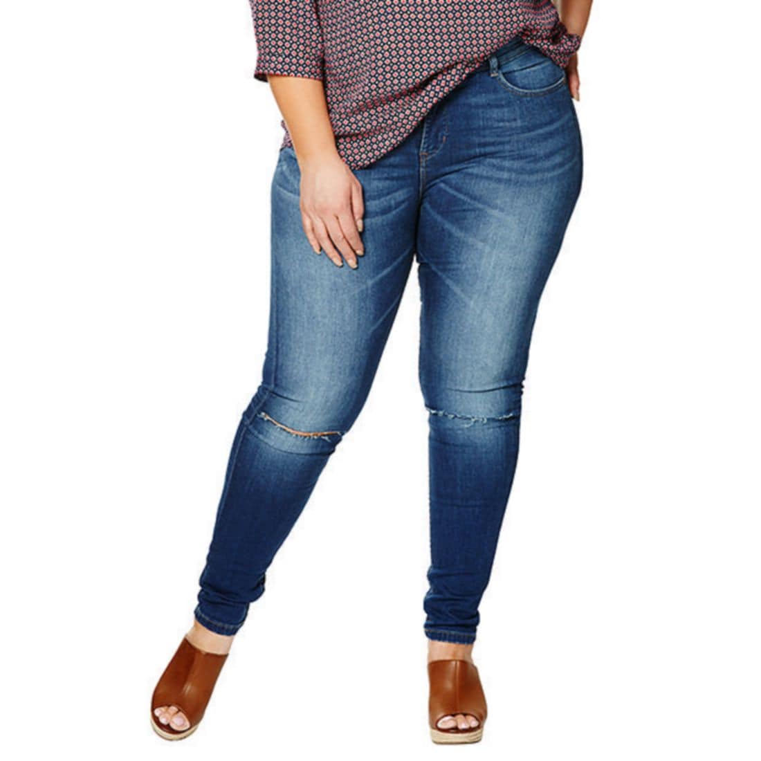 Belle Curve Ripped Skinny Jeans 