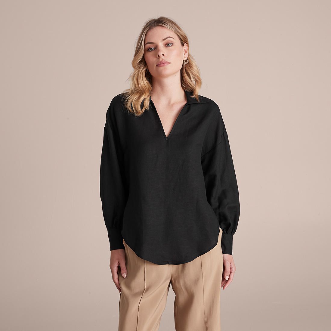 vince cashmere linen popover