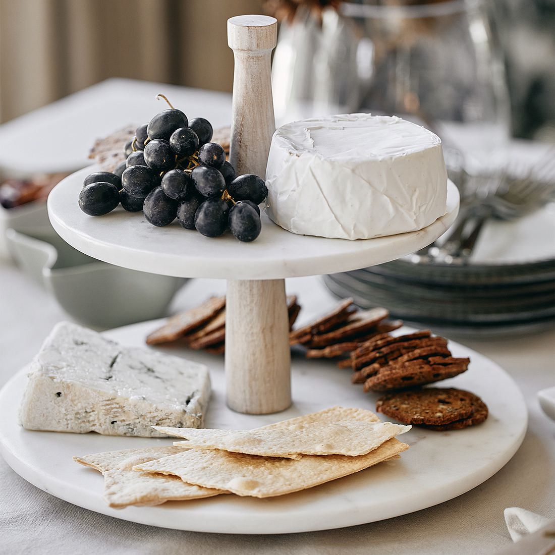 Marble Wood 2 Tier Cake Stand Target Australia