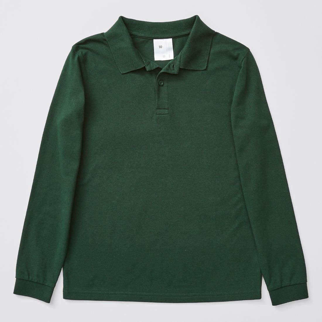 Long Sleeve School Polos - Green 