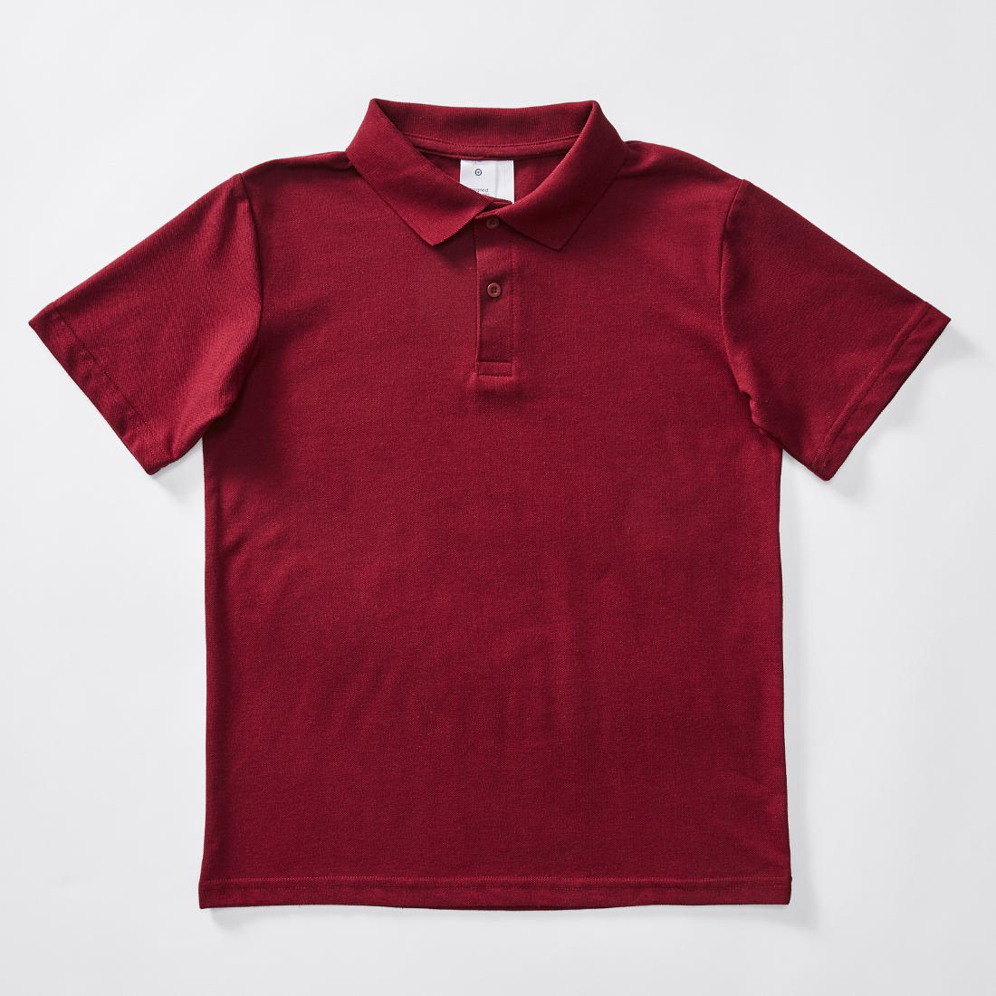 Short Sleeve School Polos - Burgundy 