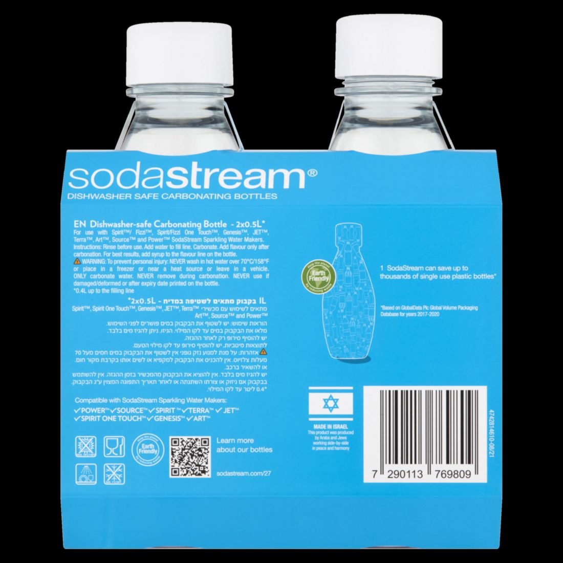2 Pack Sodastream 500ml Dishwasher Safe Fuse Bottles Target Australia